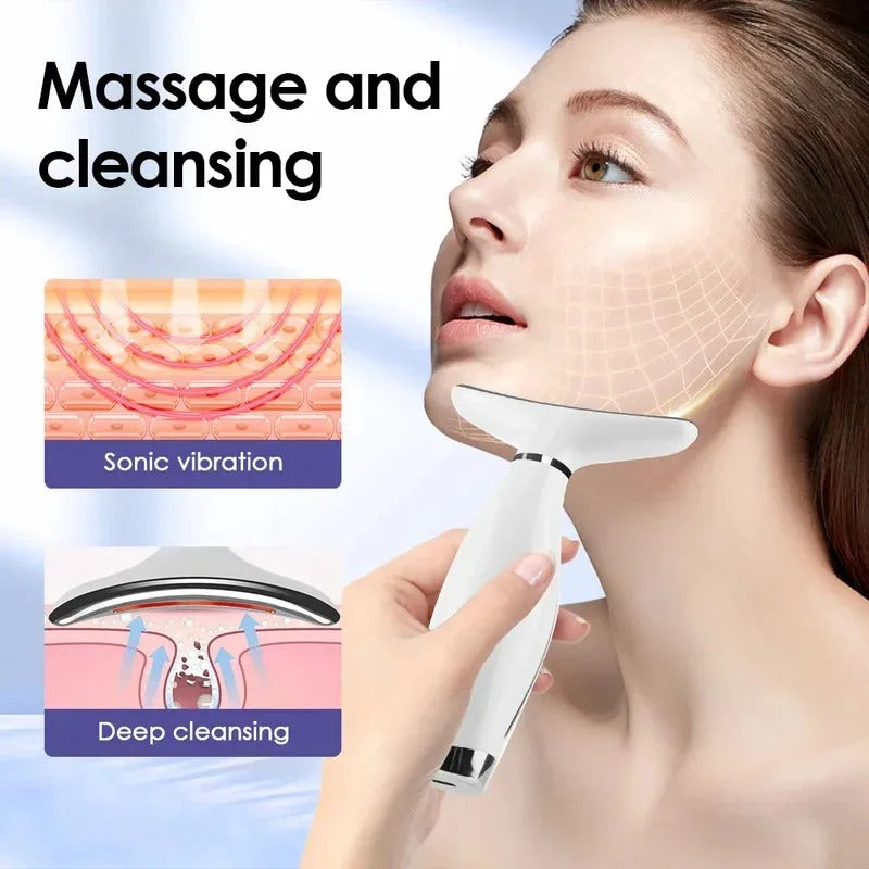 7 in 1 Neck & Face Massager, USB Rechargeable Neck Massage Tool, Constant Temperature Heating & Vibration Beauty Instrument, Face Lifting Device, Perfect Gift for Women